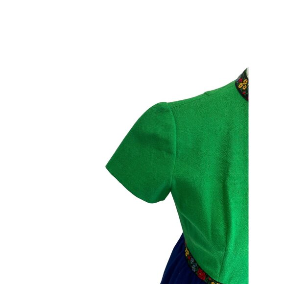 Lanz Marshall Fields Wool Dress Green Size 9 Vintage 50’s Retro Classic Mod - Picture 6 of 14